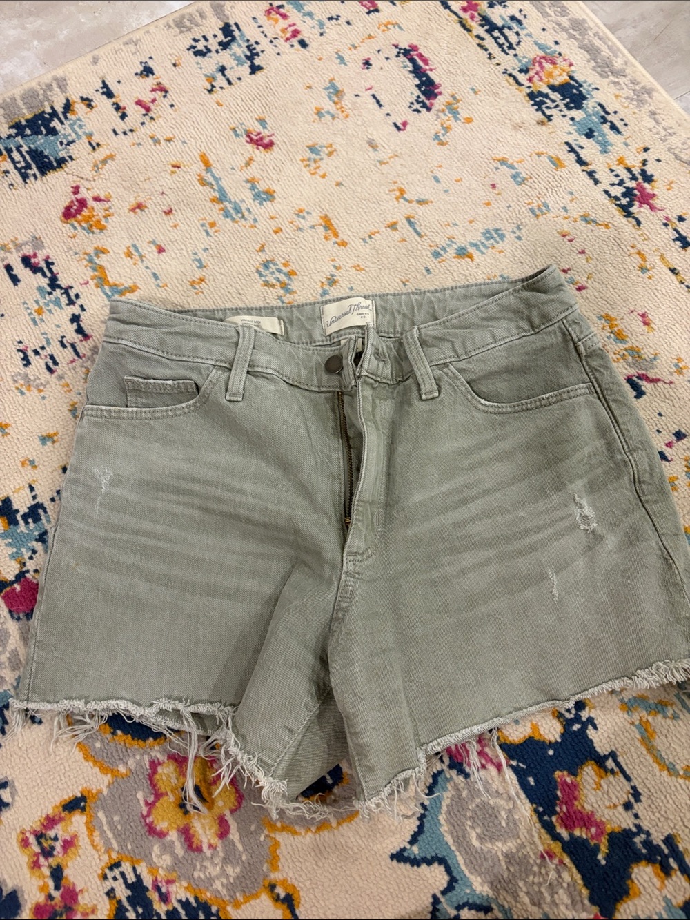 Universal Thread Sage Green High-Rise Denim Cutoff Shorts